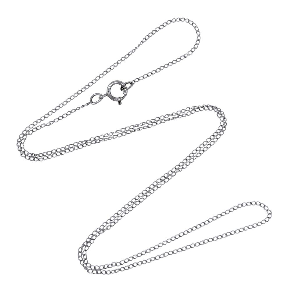 Vintage Sterling Silver 925 1.0mm Curb Link Chain Necklace 18"